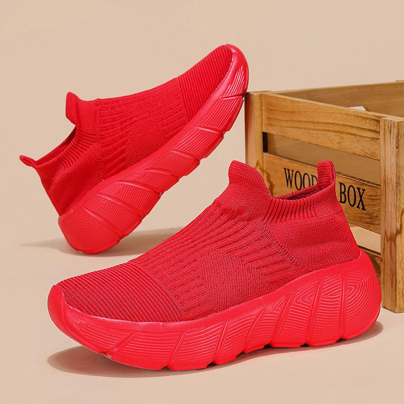 

Popcorn sole men s shoes summer breathable large size heightening socks shoes men s and women s pure black mesh sports casual trendy shoes 45