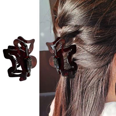 Thick Acetate Hair Claw Clip For Women Girl Elegant Hollow Design Horse Hair Gripper for Various Occasion Hair Styling