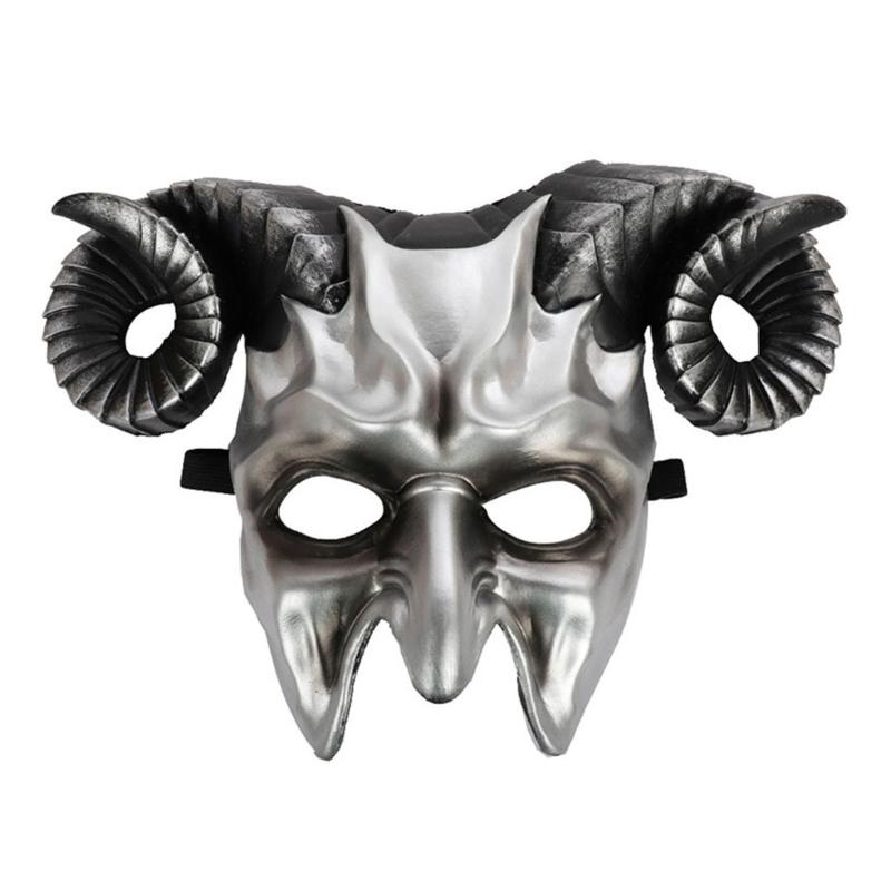 Devil Mask Ox Horn Mask Halloween Demons Mask Masquerade Mask Scary Devil Mask