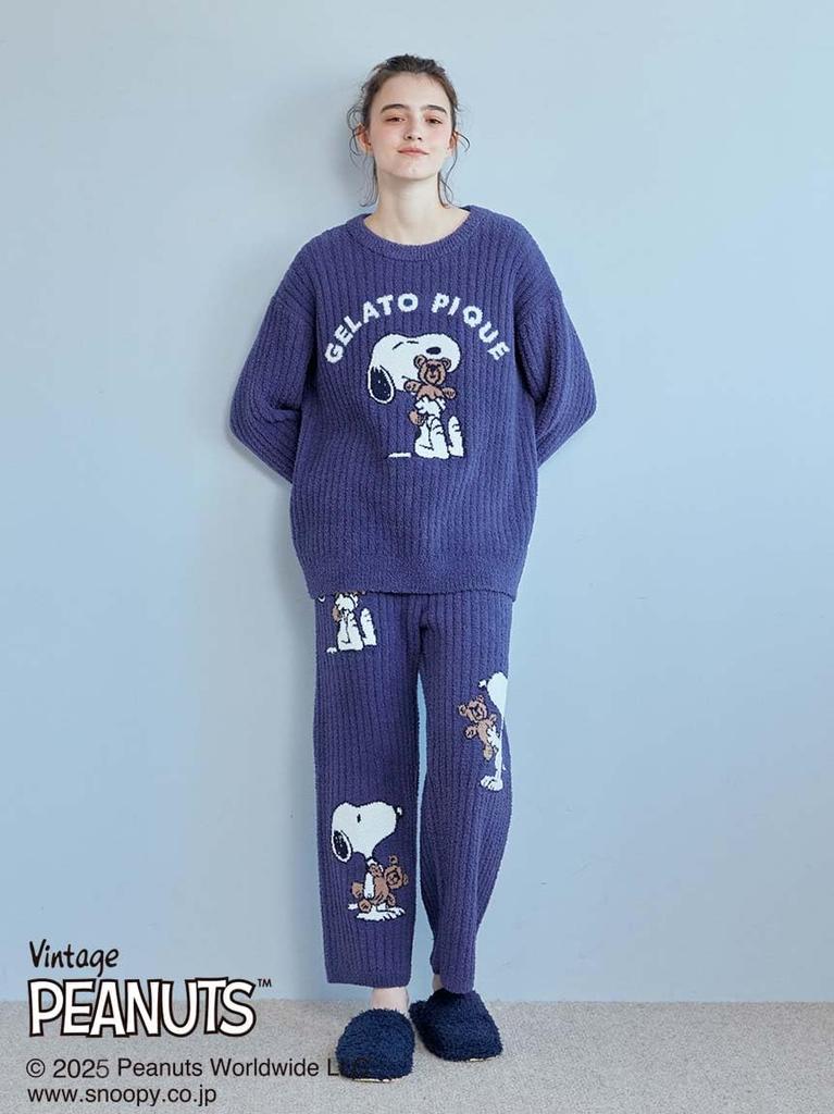 PEANUTS JQD Long Pants PWNP251032 NVY F [Gelato Pique] SNOOPY×BEAR Women's