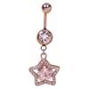 Belly Button Ring Rhinestone Love Heart Butterflies Five-Pointed Star Pendant Sexy Hypoallergenic Stainless Steel