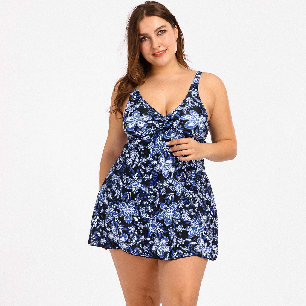 Buy Women Sexy Print Two Piece Swimsuit Plus Size Swimwear at