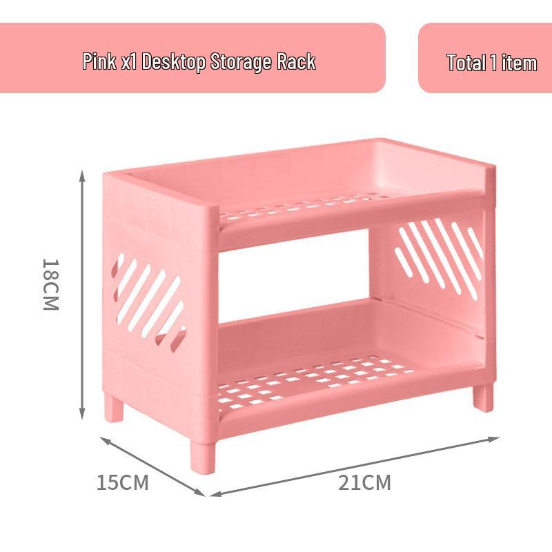 מתקן אחסון שולחני דו-שכבתי רב-תכליתי בקיבולת גדולה לחפצים קטנים