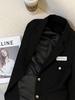 Women's Black Short Blazer - Petite Spring/Autumn Casual College Style Jacket