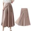 Saia Plissada Gaucho Curta Fresca Lisa Solta Plus Elástico [7-livehouse] Calças de Pernas Largas Femininas, Calças, Comprimento, Cor, Leve, Caimento, Tamanho,