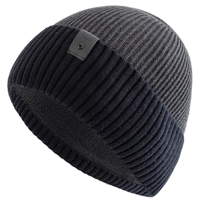 Neue Unisex-Wintermütze mit Fleecefutter, warme Mütze, stilvolle weiche Beanie-Mütze für Männer und Frauen, dicke Strickmütze für den Außenbereich, Skisport