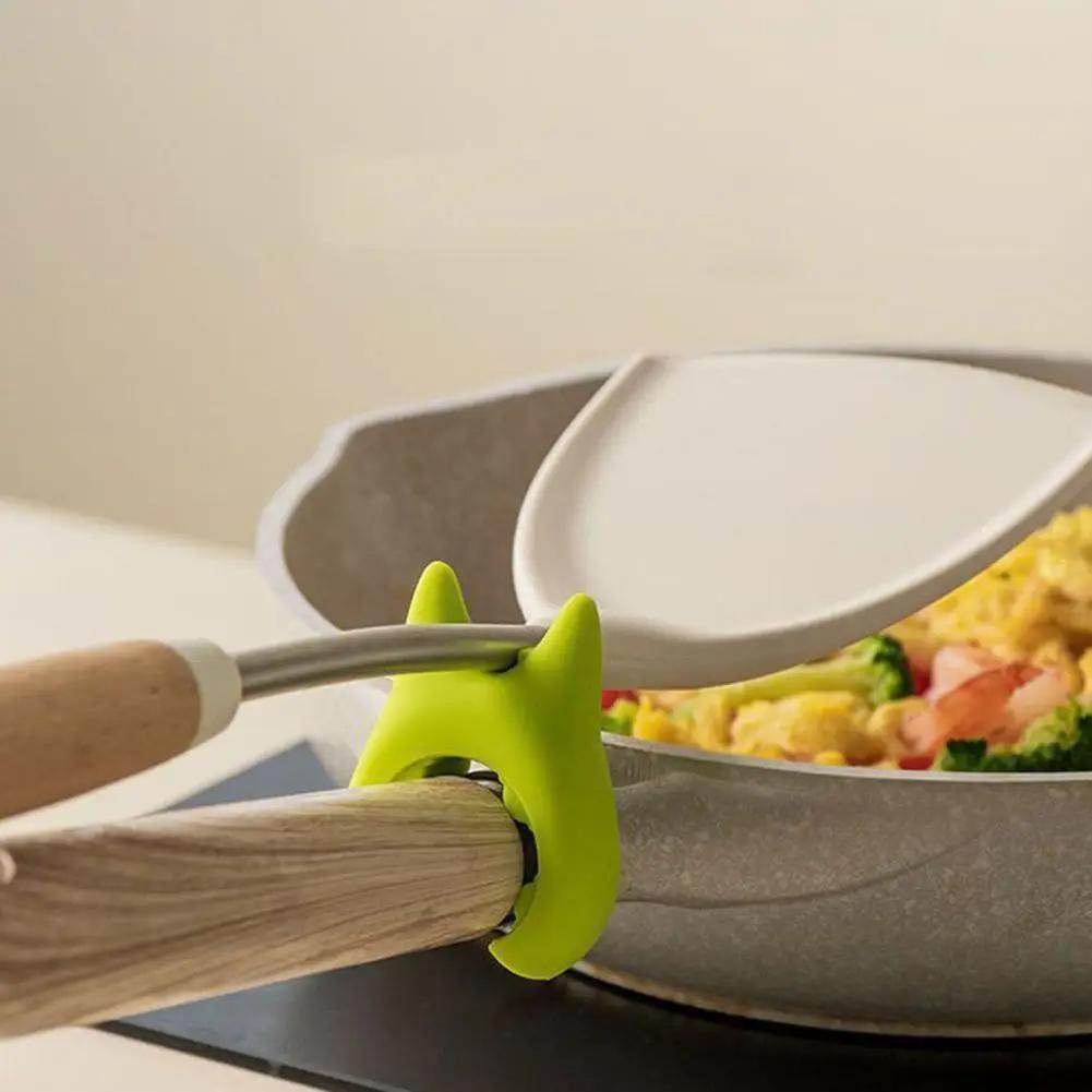 1/2PCS Multifunctional Silicone Spatula Holder, Anti-Spill Tong, Cartoon Shapes Anti-Scald Spoon Holder, Kitchen Gadgets