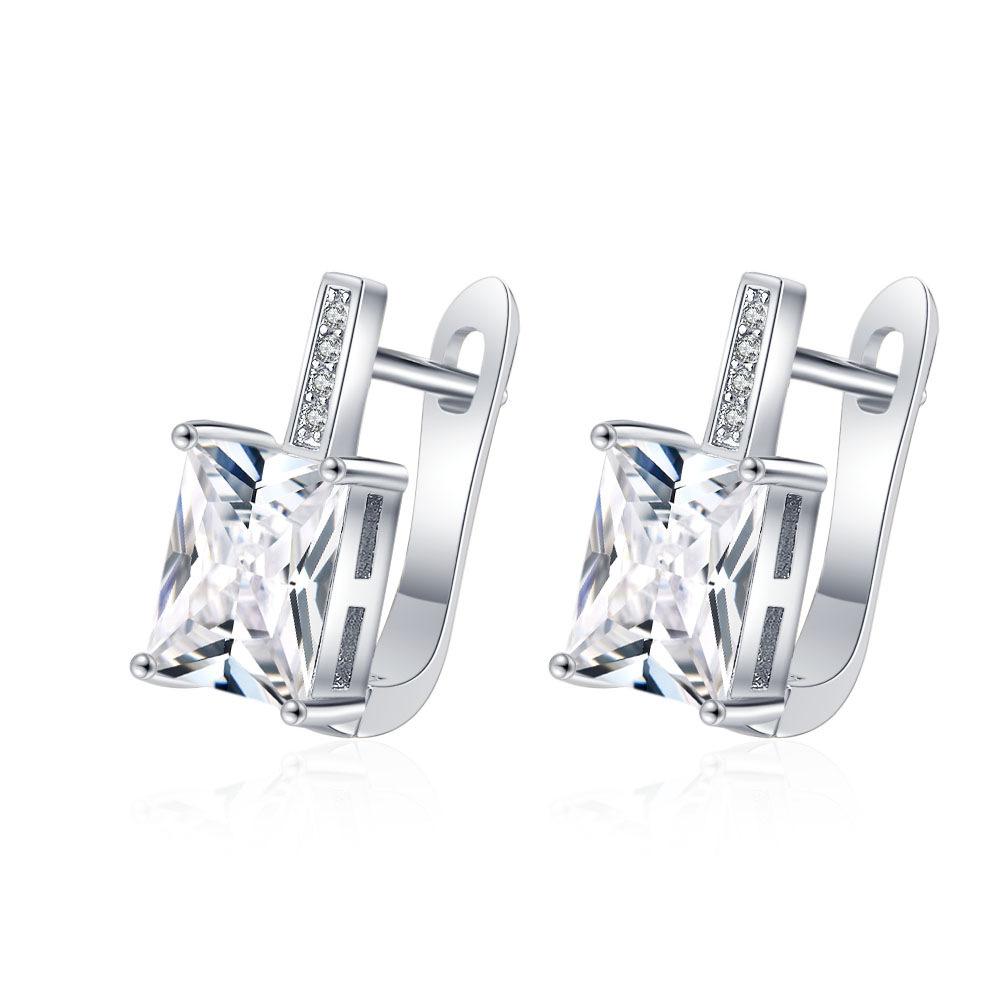 925 Sterling Silver Jewelry Women Cute Tiny Clear Crystal CZ Stud Earrings Gift for Girls Teens Lady New