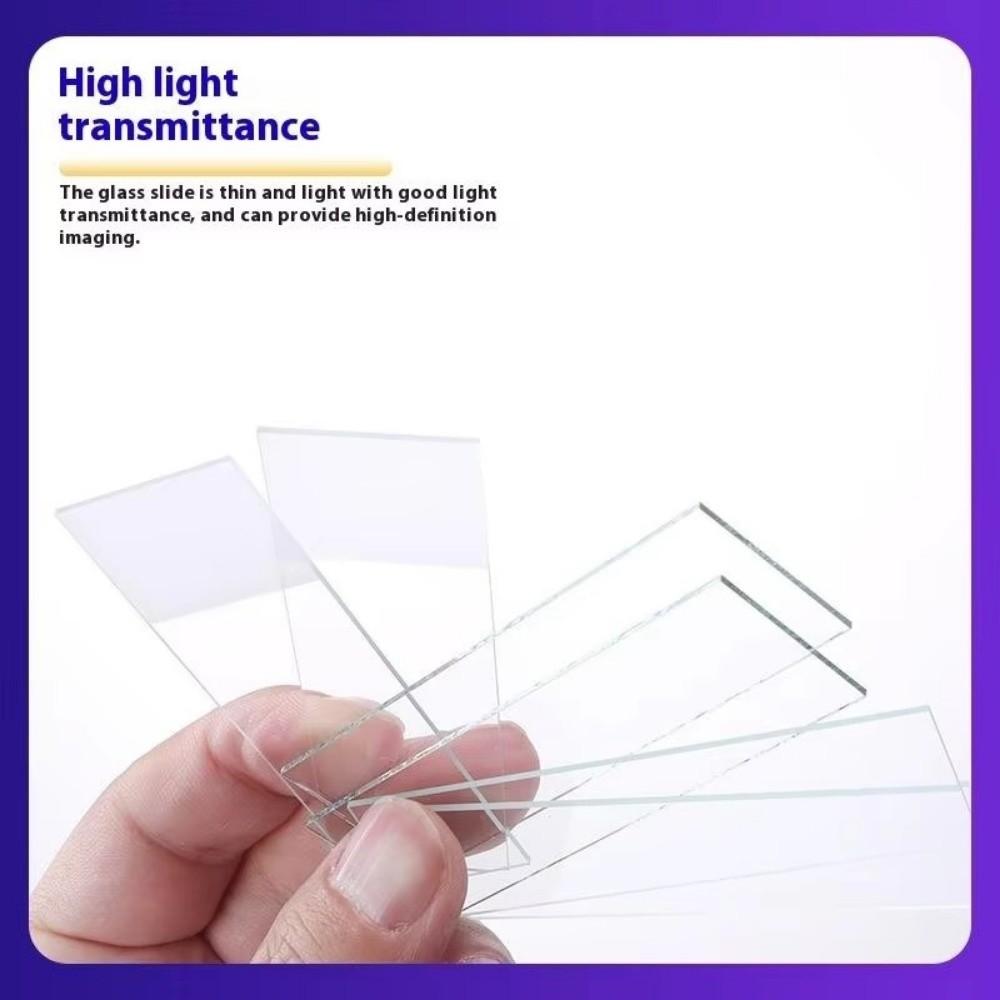 50Pcs/Box Glass Microscope Slides 25.4x76.2MM DIY Blank Biology Glass Slide Frosting Smooth Surface Blank Slides