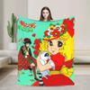 Candy Candy Kawaii Cartoon Decken Anime Flanell Lustige Warme Überwurfdecke für Zuhause Restaurant Textil Dekoration