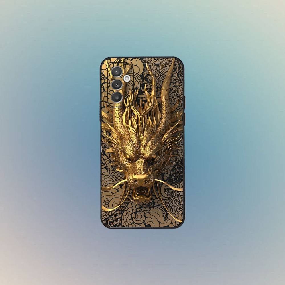 

Luxury Dragon Embossed Phone Case For Samsung S 25,24,23,22,30,21,10,9,Ultra,Plus,Lite,FE,4,5 G Black Soft Case Samsung S21Ultra