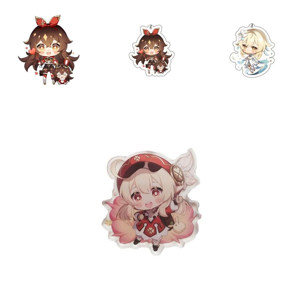 Original Genshin Impact Game Character Cover Acrylic Cute Keychain Charm For Fans