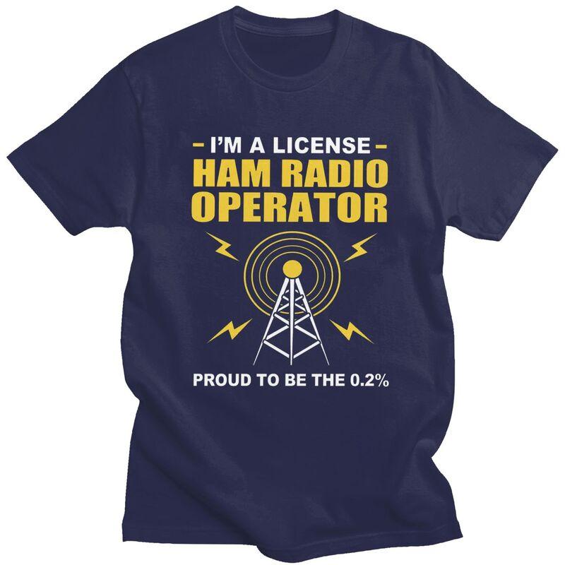 Custom Mens Licensed Ham Retro Radio Operator T Shirt Short Sleeves Cotton Tshirts Streetwear Tshirt Leisure Tee Clothes