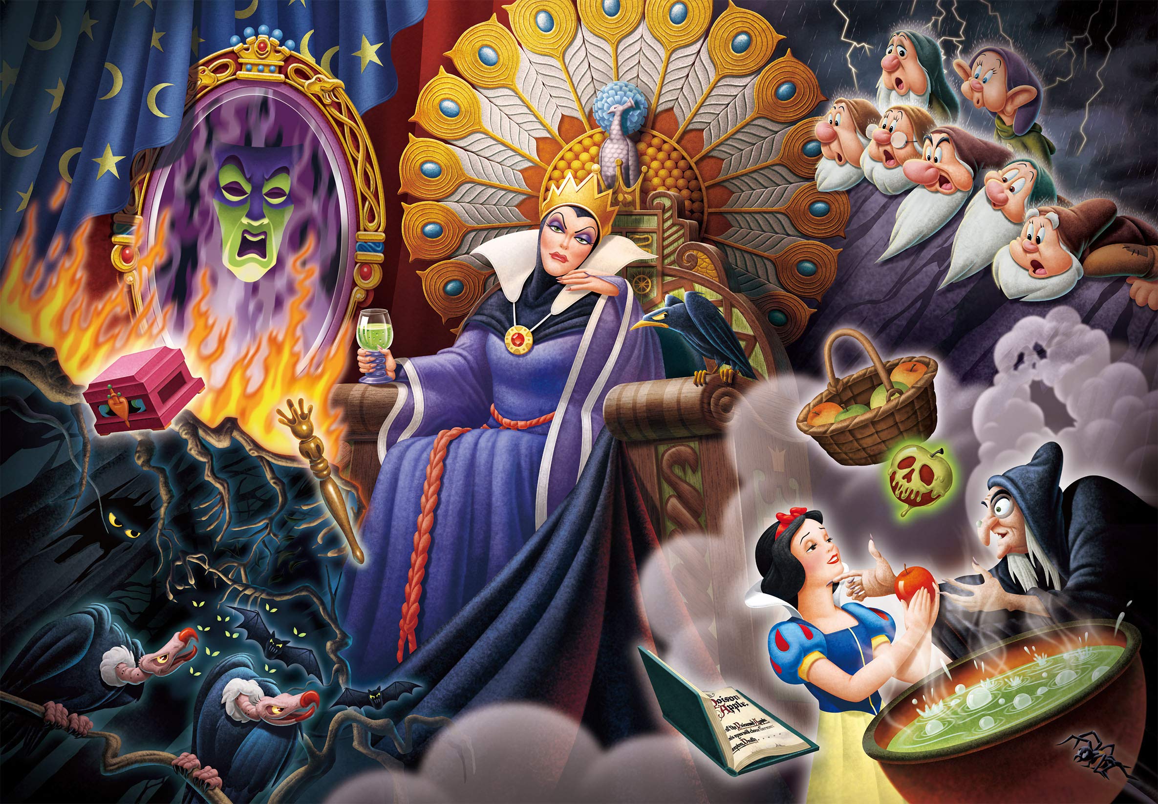 

500-Piece Jigsaw Puzzle Disney Distorted Self-Esteem (Snow White) Gyutto Series [Pure White] (25x36cm)