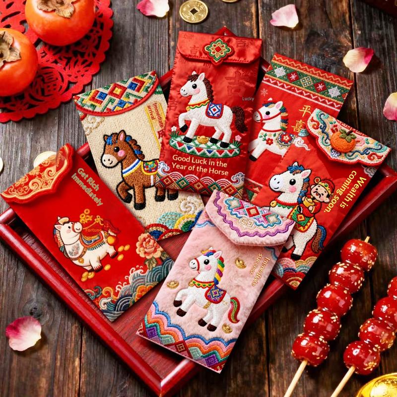 Zodiac Horse Year Red Envelope Chinese New Year Red Envelope Cartoon Children New Year Money Bag Spring Festival Supplies