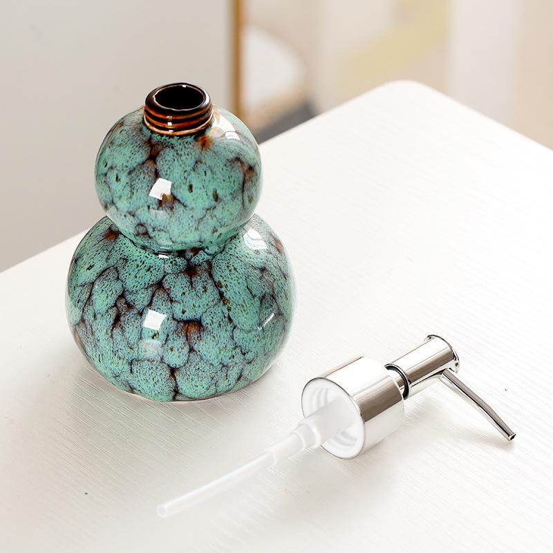 330ml soap dispenser kiln transformed gourd ceramic press bottle shampoo and shower gel dispensing bottle shampoo dispenser