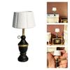 Bedroom White Table Lamp Miniature Furniture Model Doll Houses Accessory Realistic Lighting Toy Playset 1:12
