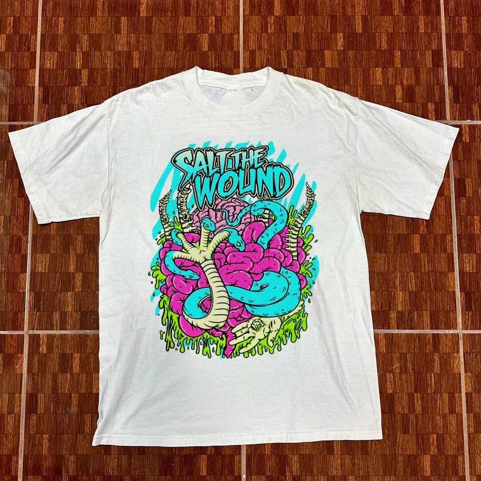 NEW Salt the Wound Band A Slight Burning Sensation Cotton White T Shirt UR756 Unisex T-Shirt M