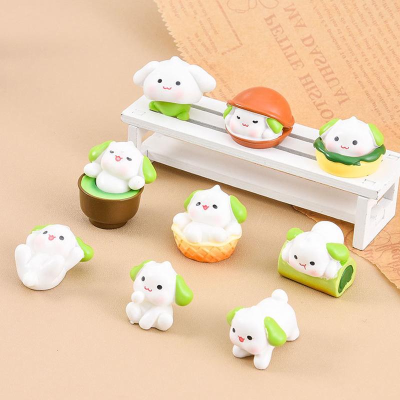 Cute Puppy Figurine Resin Diy Crafts Micro Landscape Desktop Small Ornaments Statue Decoration Mini Animal Statue