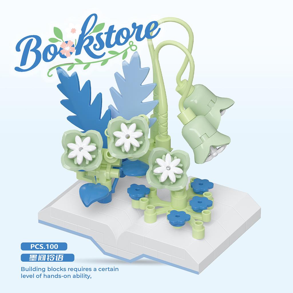 Creative Plastic Flowers Book Series Micro Building Blocks Educational Kids Toys Desktop Decoration Gift for Mother's Day