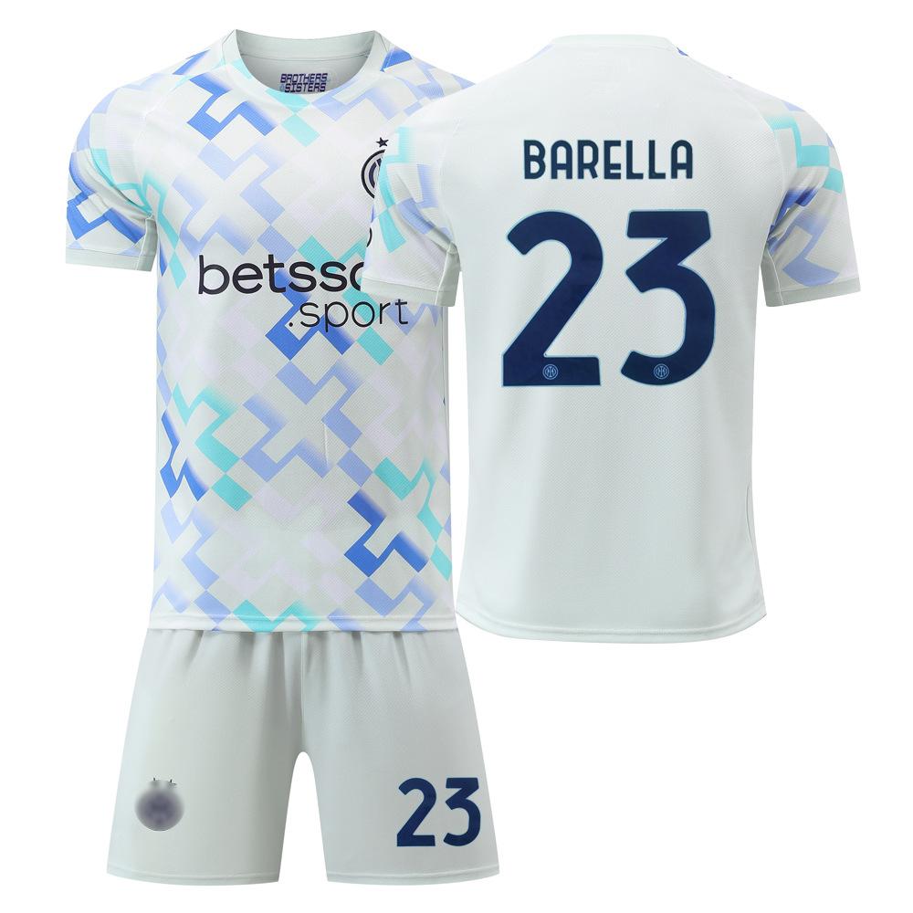 Inter Home And Away Football Jersey 9 Thuram No. 10 Lautaro White Jersey For Adults And Children