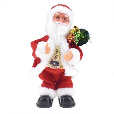 12’’ Dancing Santa for Doll Toy Figure Electric Santa Claus Christmas Tree Ornament Miniature Toy for House Desk Decorat