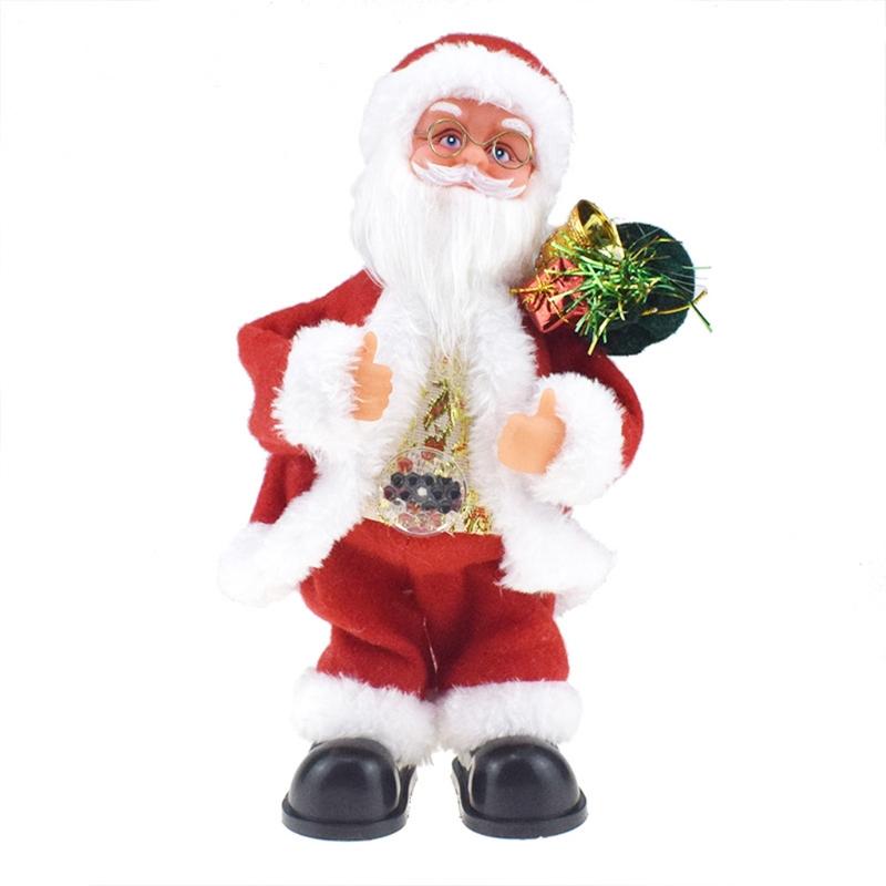 

12’’ Dancing Santa for Doll Toy Figure Electric Santa Claus Christmas Tree Ornament Miniature Toy for House Desk Decorat 1