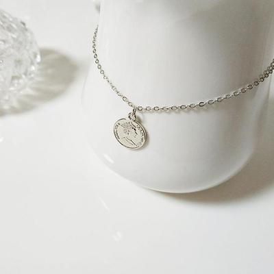 Trendige Luxus Silbermünzen Medaillen Anhänger Halskette Schmuck (S11621878)