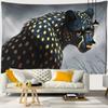 Dierlijke illustratie tapijt muur hangende tijger en luipaard psychedelische mysterie slaapzaal slaapkamer woonkamer decor