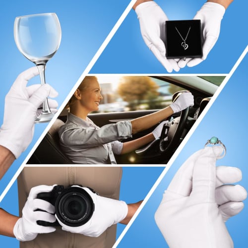 Donfri 3-Pair Sleep Gloves, High Elasticity Moisturizing Gloves, Examination Work Cotton Gloves, Hand Care Gloves, Protects Rough Skin, White