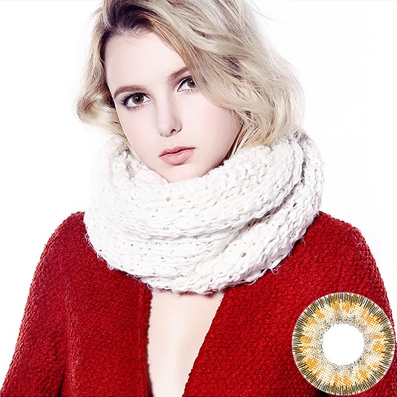 Очаровательный макияж глаз Красочные контактные линзы коричневый — фото 15