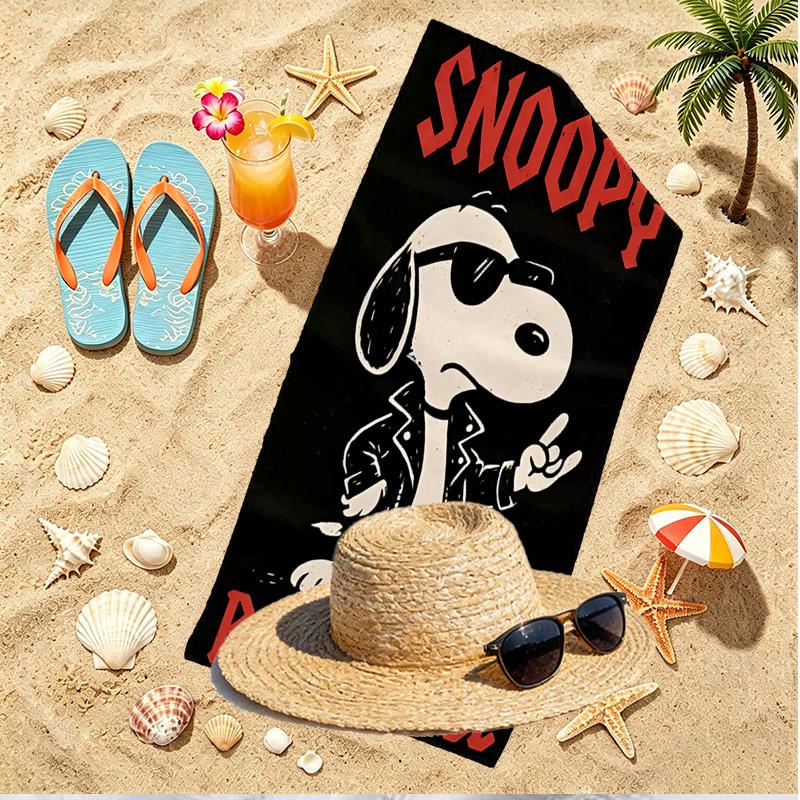Snoopy Print Beach Towel, Versatile Lightweight Absorbent Beach Towel for Pool Surf Yoga Bathroom, Perfect Birthday Holiday Gift