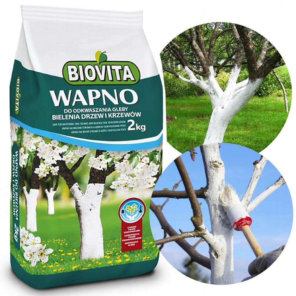 Biovita Lime for Whitening Tree Trunks, Shrubs, and Soil Acidification 2 Kg