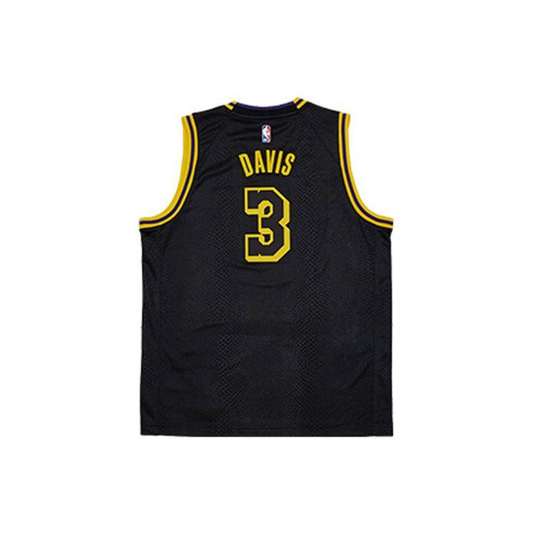 Nike T-Shirt NBA Los Angeles Lakers Davis 3 Retro Basketball Jersey Kids Tops Black 3Z2B7BY1P-LAKAD