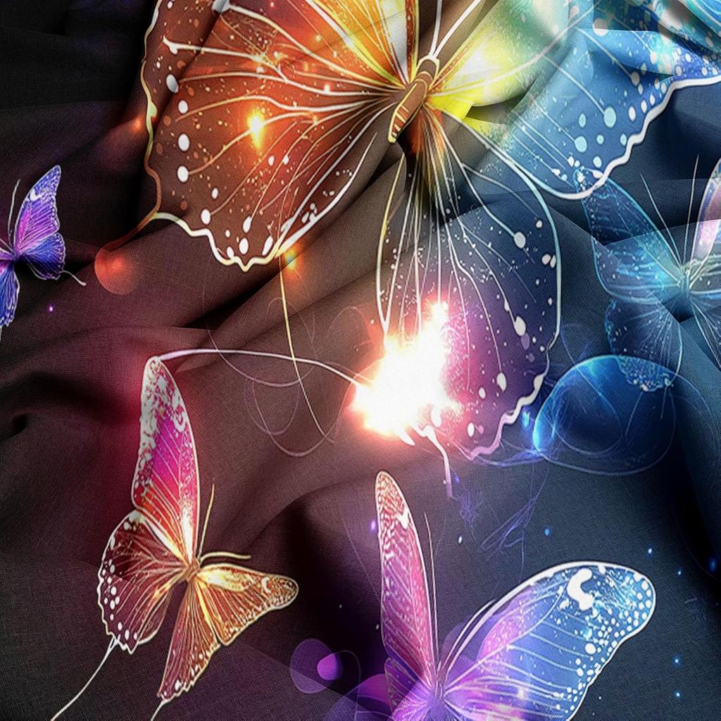 Doublesided Duvet Cover Fantasy Art Watercolor Butterfly Microfibre Bedding Sets, Bedding Fantasy Butterfly Duvet Cover Sets
