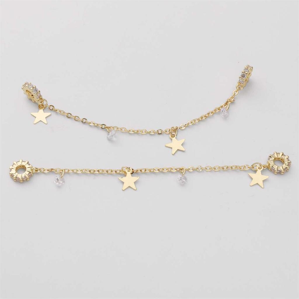 1pc 8-9cm Bracelet Safety Chain High Color Retention Gold Plating Safety Chain Tassel Pendant Chain Accessories DIY Handmade