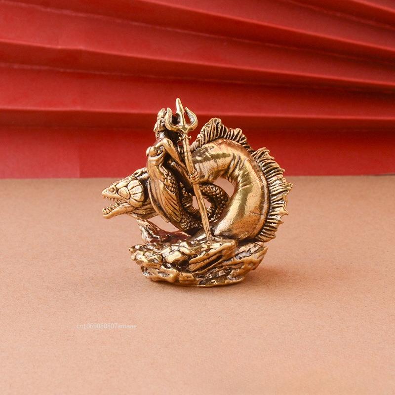 Retro Mässing Drottning Medusa Ornament Figurer Forntida Grekisk Orm Kvinnors Hantverk Hem och Kontor Skrivbordsdekorationer