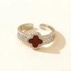 Classic and Versatile Four-leaf Clover Ring Adjustable Size Subtly Luxurious and High-end Four-leaf Clover Ring