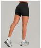 High-Waisted Transparent Nude Yoga Shorts with Cross Waistband for Running and Cycling