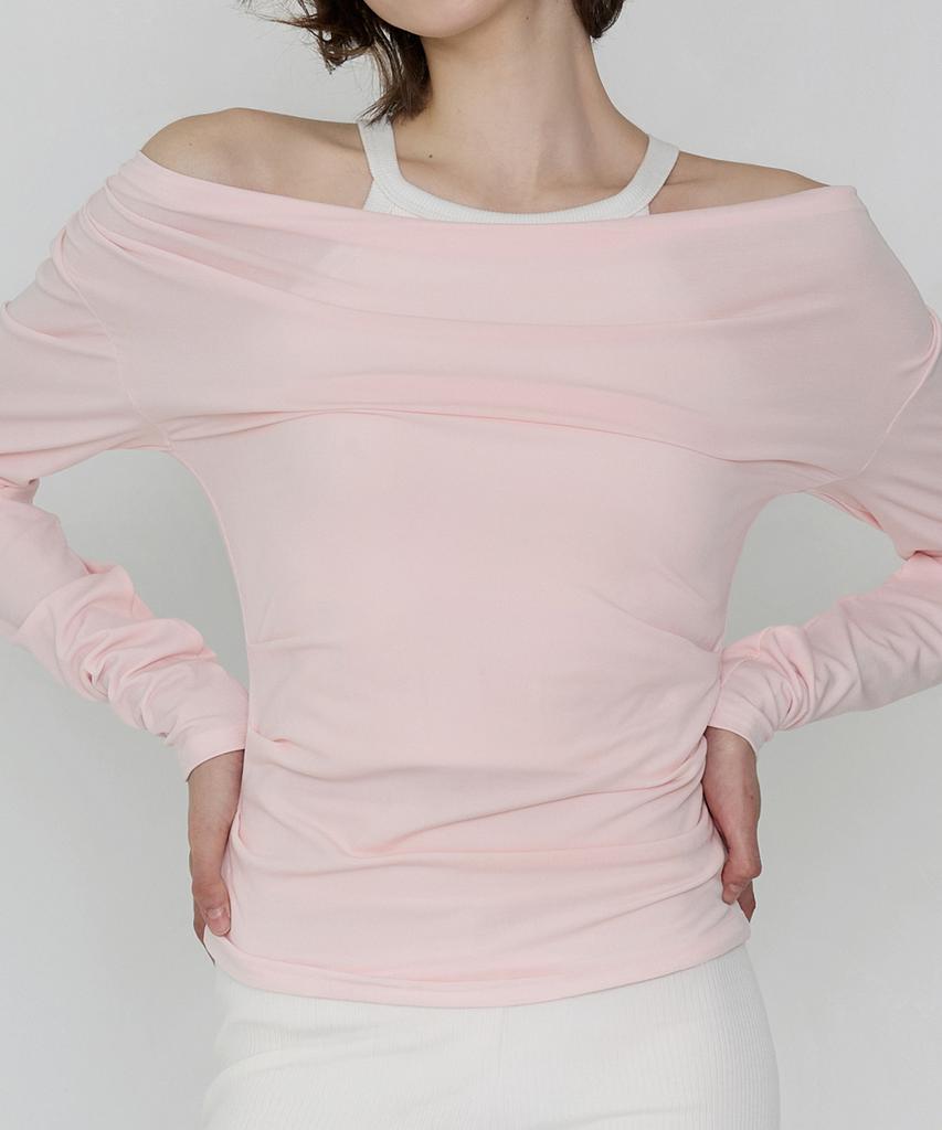 Debiweeo Drape Two-Way Long Sleeve Devi-T0143-Pink