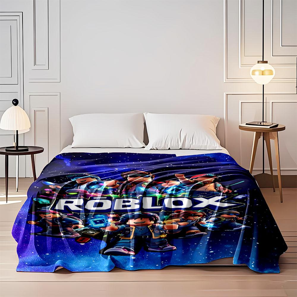 Group of Vibrant Cartoon Avatars with Sci-fi Items In a Cosmic Backdrop. for All Seasons Blanket Lunch Break Throw Gift