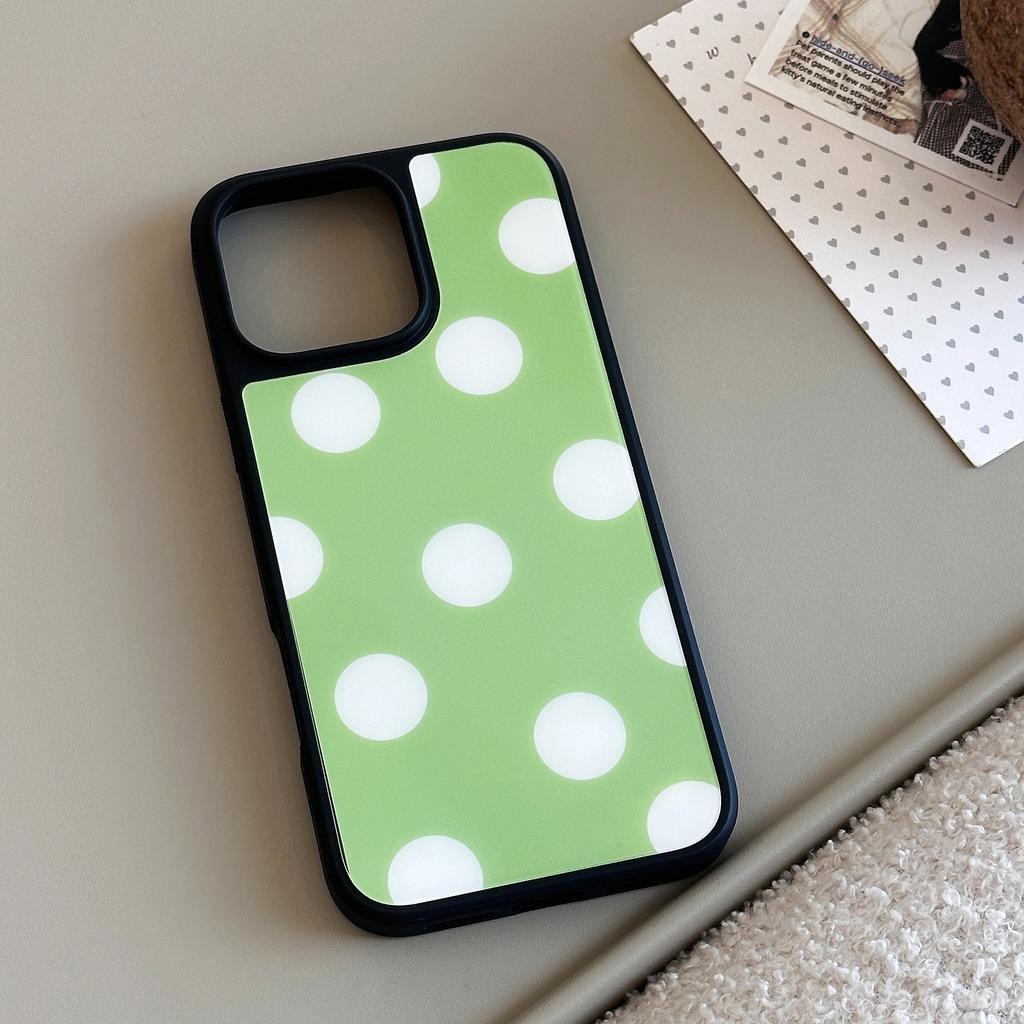 Simple Polka Dots Suitable for Apple 15 Promax Mobile Phone Case Iphone16 Dopamine 12 Acrylic 13 Anti Fall 14