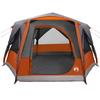 5 Person Family Tent Gray and Orange 333 x 317 x 194 cm