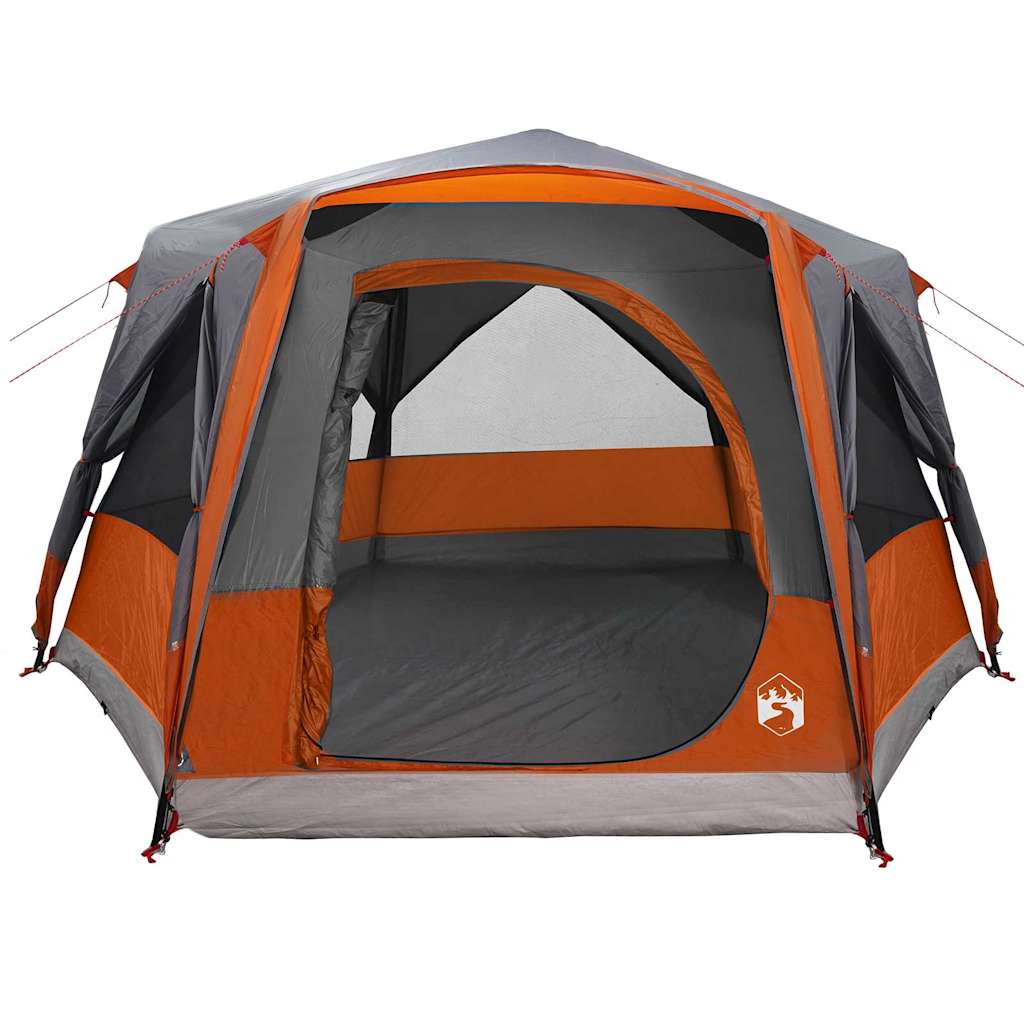 5 Person Family Tent Gray and Orange 333 x 317 x 194 cm