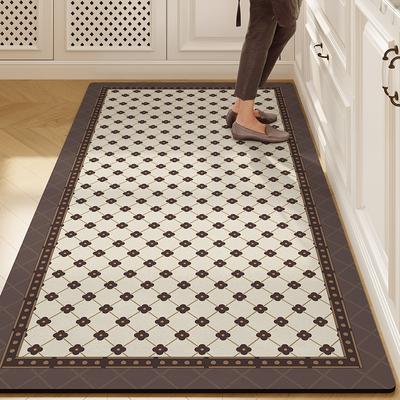 Dywan winylowy do kuchni Duży dywanik podłogowy z PVC Wodoodporna skórzana mata antypoślizgowa Dywany olejoodporne Retro Home Decor Dywan Alfombra De Cocina