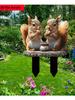 Classic Bohemian Style Squirrel Garden Logo, Animal Themed Outdoor Decoration, Suitable for Gardens, Lawns, Parks, Cemeteries