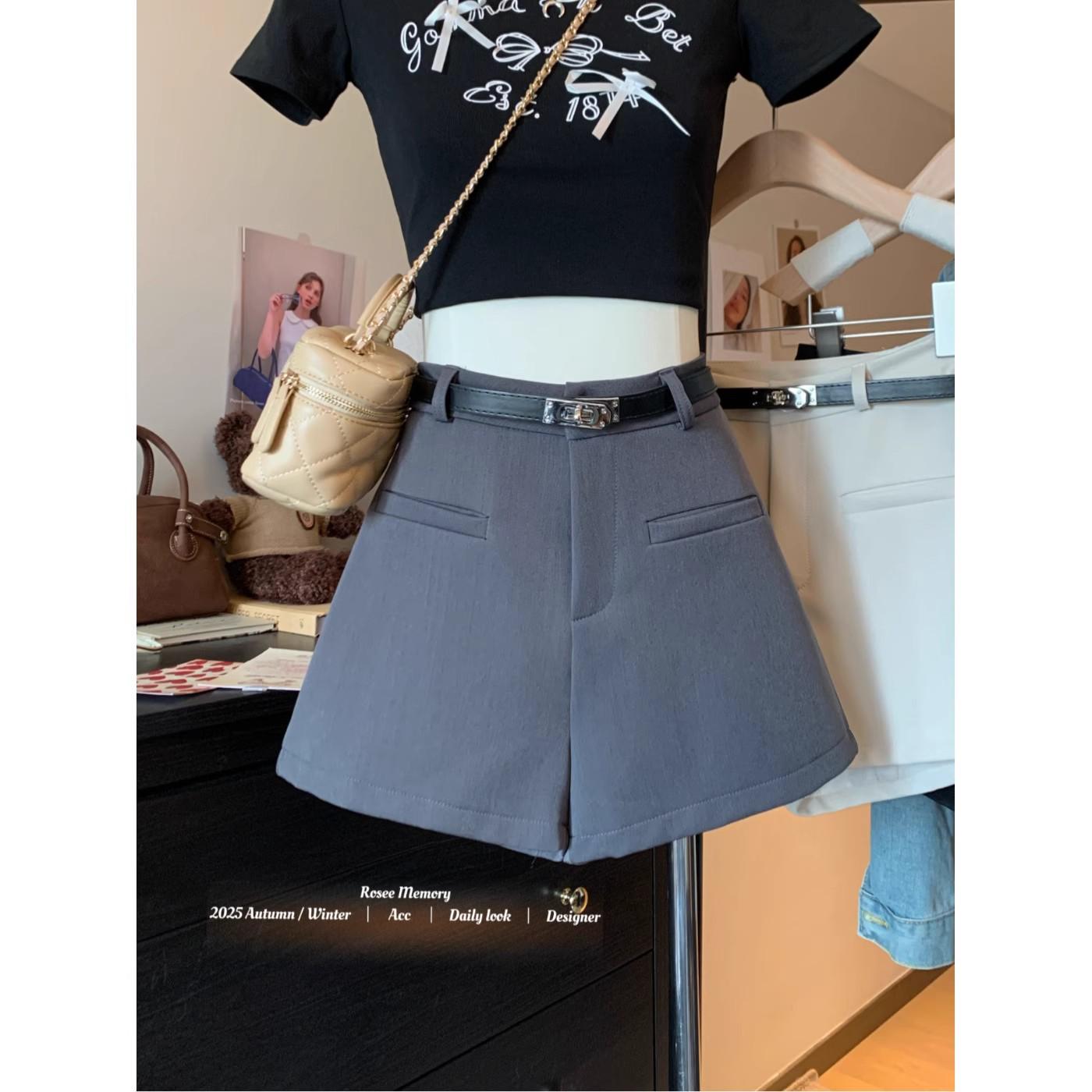

Spring 2025 Women s High-Waist A-Line Wide-Leg Casual Shorts 3XL