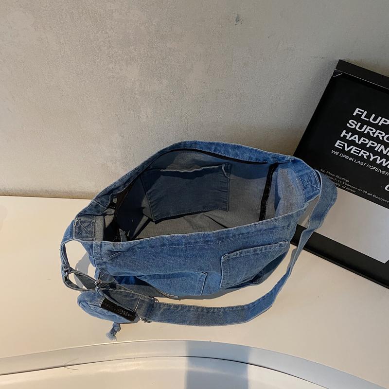 Denim Bag Women's Tote Bag Large Capacity Crossbody Bag Student Class Shoulder Bag