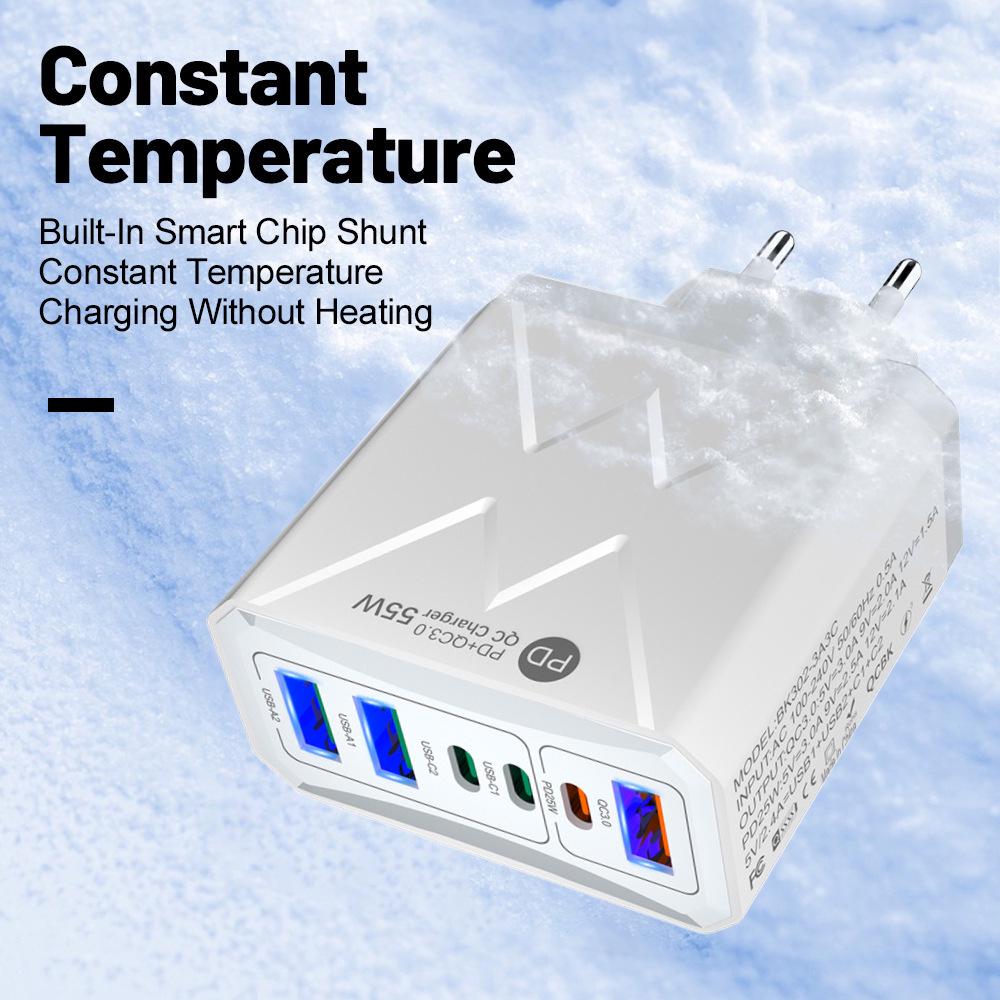 65W PD Fast Charger QC3.0 for Phones & Tablets, EU Standard