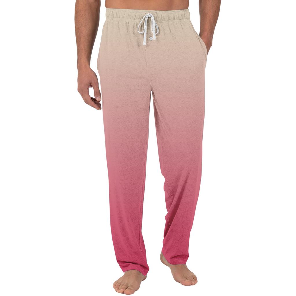 Herren Freizeit-Pyjamahose mit Taschen | Krawatte, Farbverlauf bedruckt, Leinwandbindung, lockere Passform elastischer Bund für Zuhause